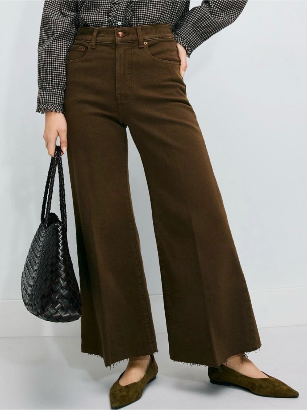 Madewell Flared Wide-Leg Jeans — Dark Brown